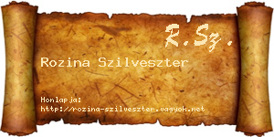 Rozina Szilveszter névjegykártya